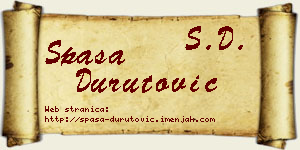 Spasa Durutović vizit kartica